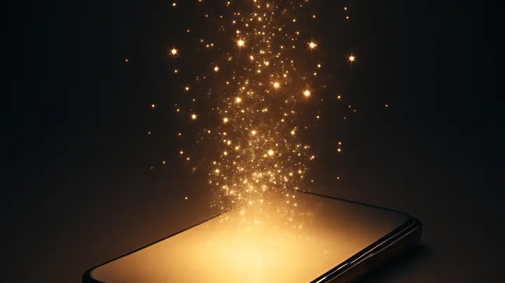 CROWN BAT COM Modern phone with glowing screen